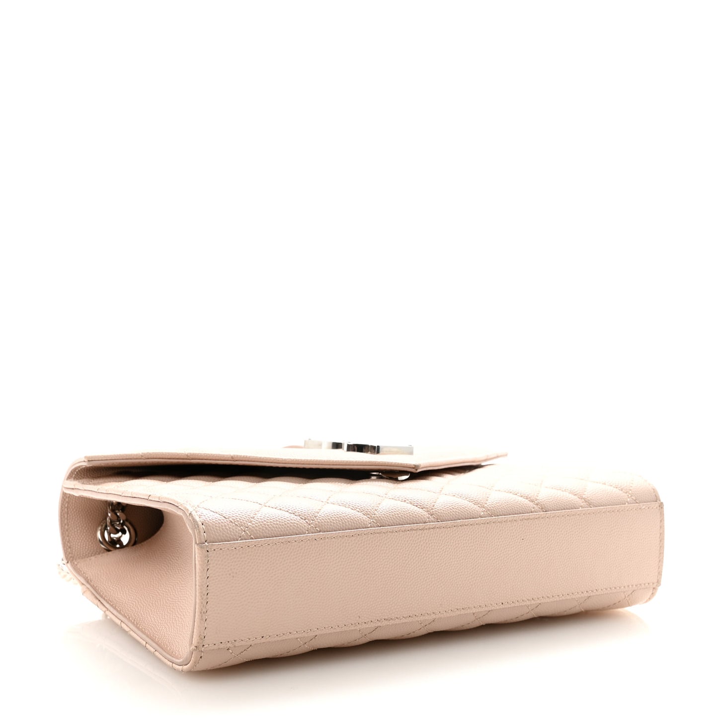 Grain De Poudre Textured Mixed Matelasse Medium Triquilt Monogram Satchel Marble Pink