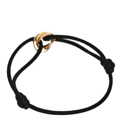 Cartier 18K Pink Yellow White Gold Trinity Adjustable Cord Bracelet Black 2 of 5