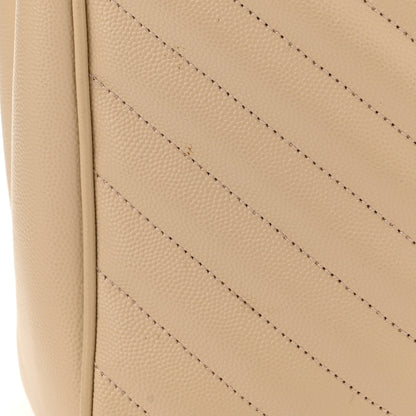 Saint Laurent Grain De Poudre Matelasse Chevron Monogram Shopping Bag Nude Powder 15 of 15