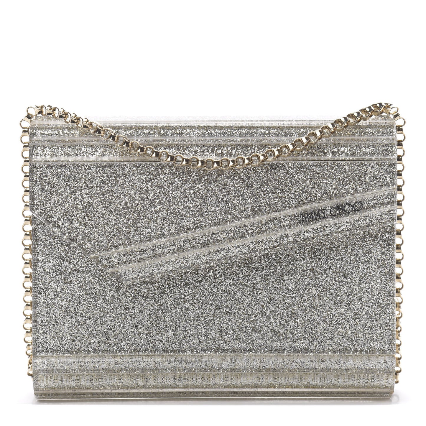 Acrylic Glitter Candy Clutch Champagne