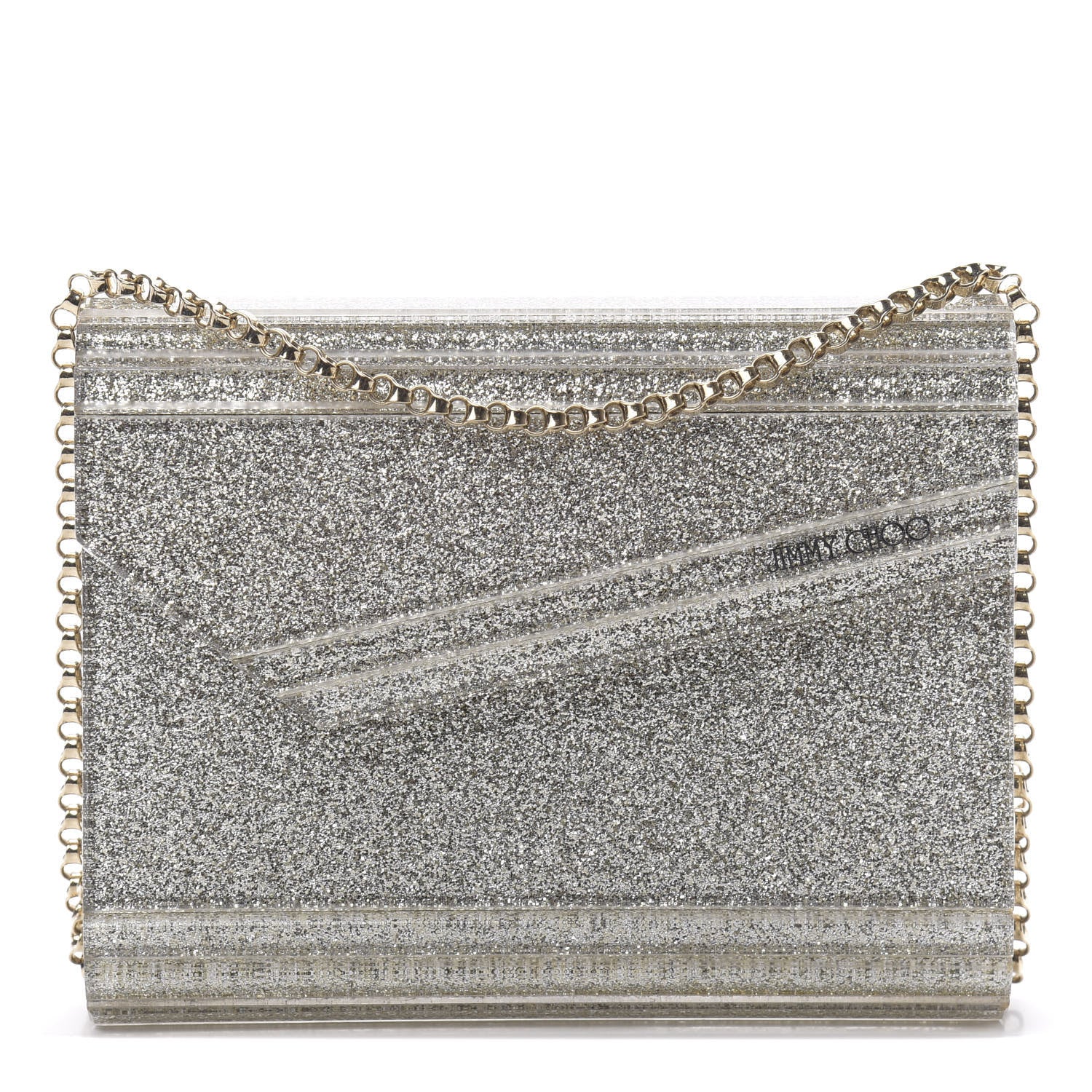 Jimmy Choo Acrylic Glitter Candy Clutch Champagne 1 of 10