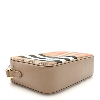 Burberry Calfskin House Check Medium Camera Bag Chestnut Beige 4 of 7