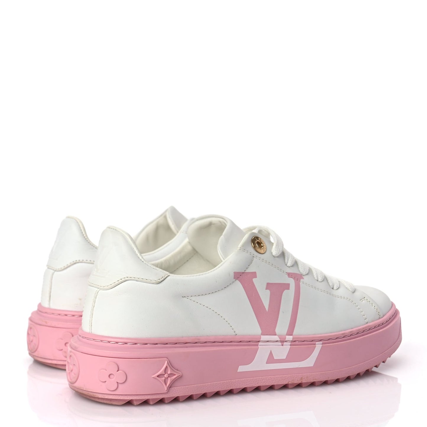 Monogram Time Out Sneakers 36 White Pink
