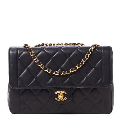 Chanel Lambskin Quilted Medium Single Flap Black 1 of 9