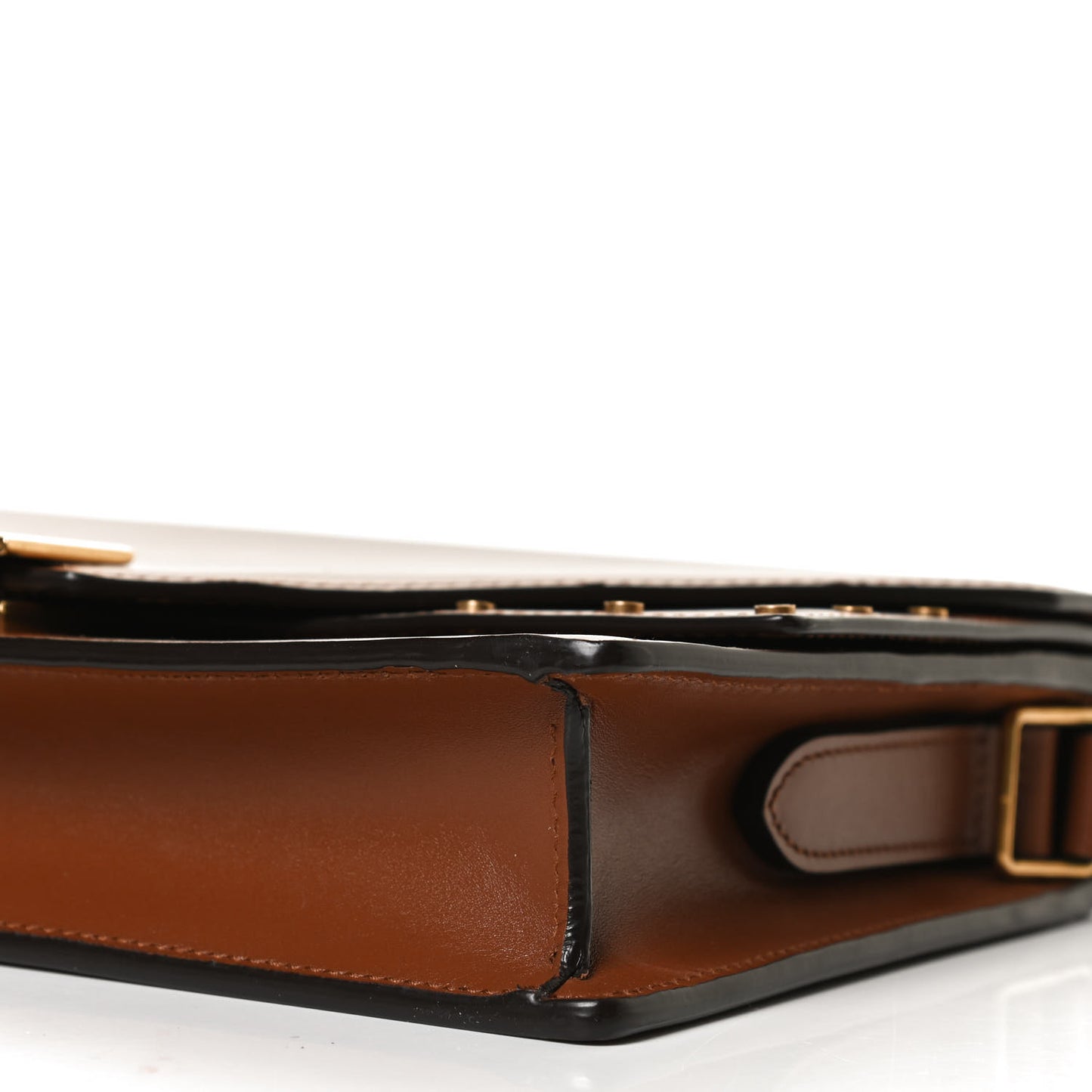 Calfskin Medium Margaux Shoulder Bag Brick Ebony