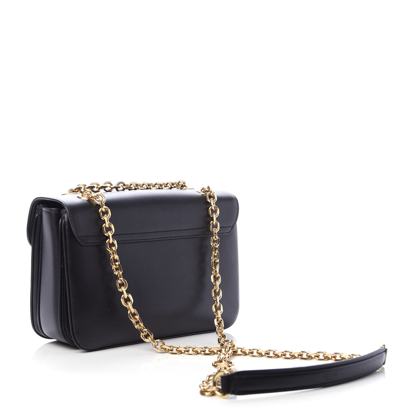 Shiny Calfskin Medium C Bag Black