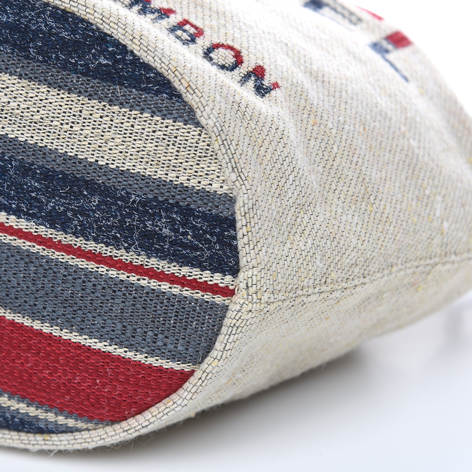 Chanel Striped Canvas Deauville Drawstring Bag Beige 9 of 9