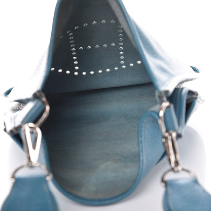 Hermes Taurillon Clemence Evelyne III PM Blue Jean 7 of 13