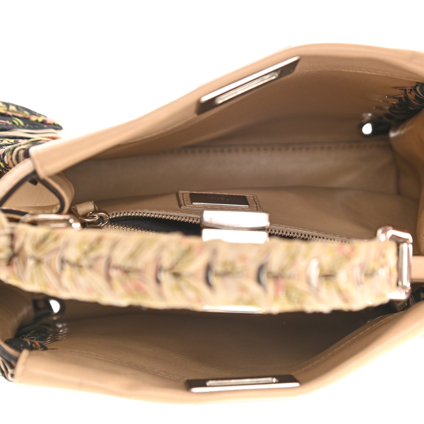 Nappa Ribbon Lace Up Mini Peekaboo Iconic Satchel Beige