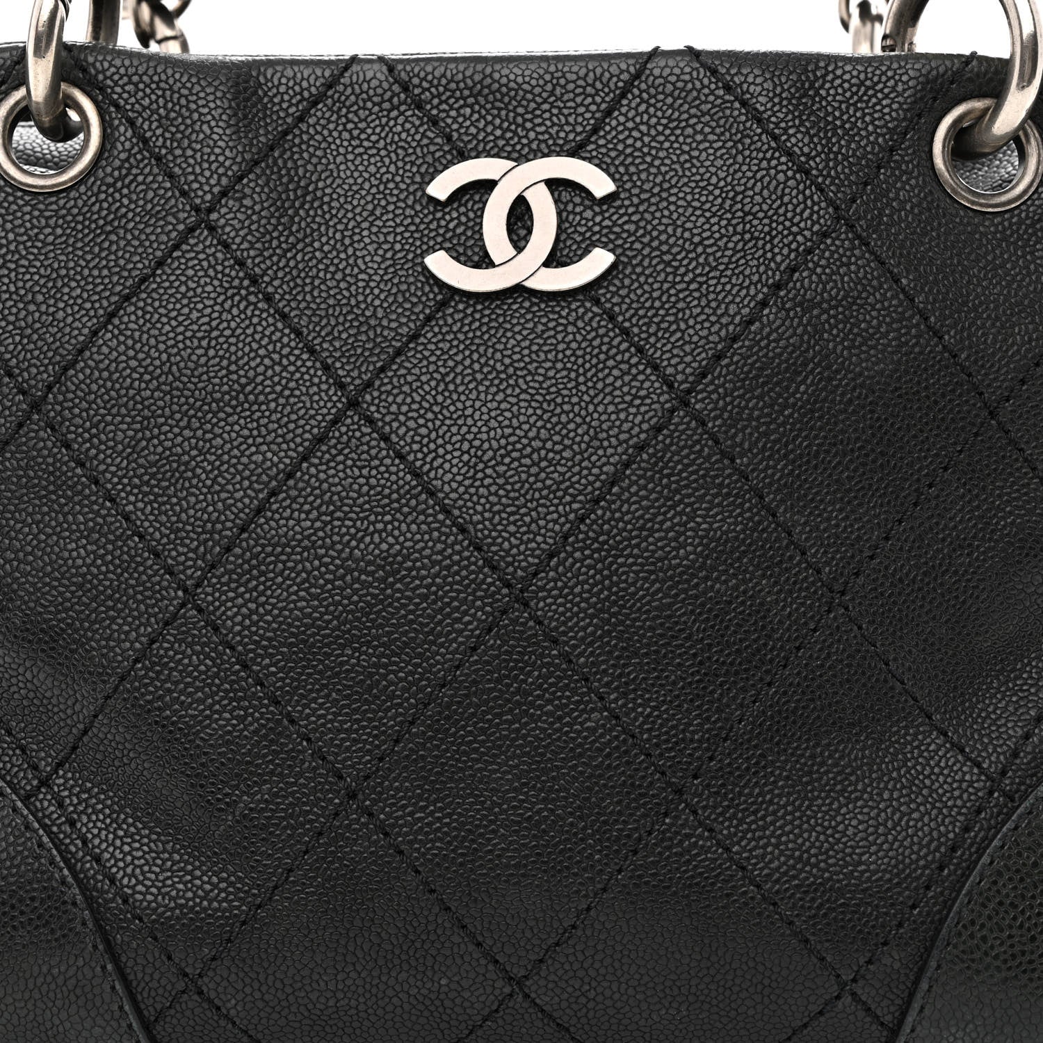 Chanel Distressed Caviar Outdoor Ligne Tote Black 8 of 11