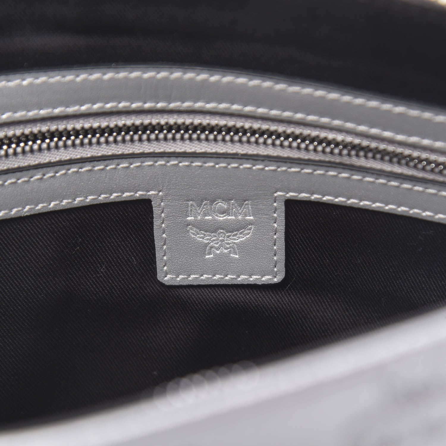 MCM Metallic Visetos Zip Pouch Silver 6 of 9