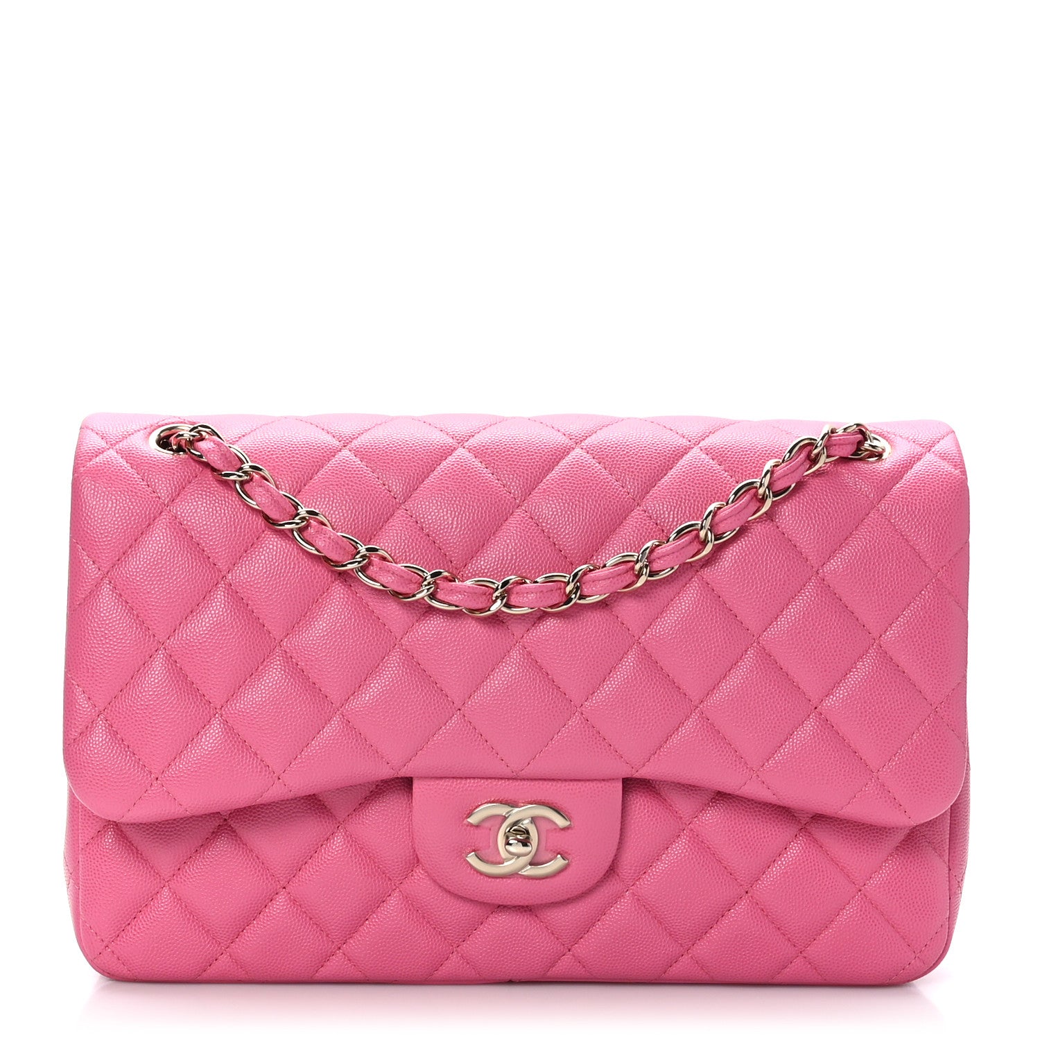 Chanel Caviar Quilted Jumbo Double Flap Pink 1 of 9