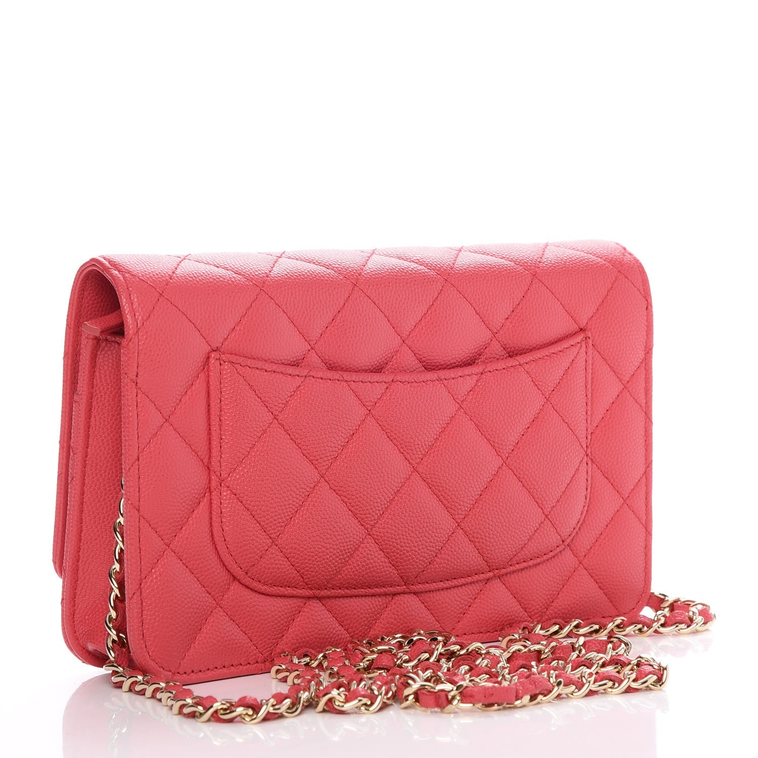 Chanel Caviar Quilted Wallet On Chain WOC Dark Pink 3 of 9