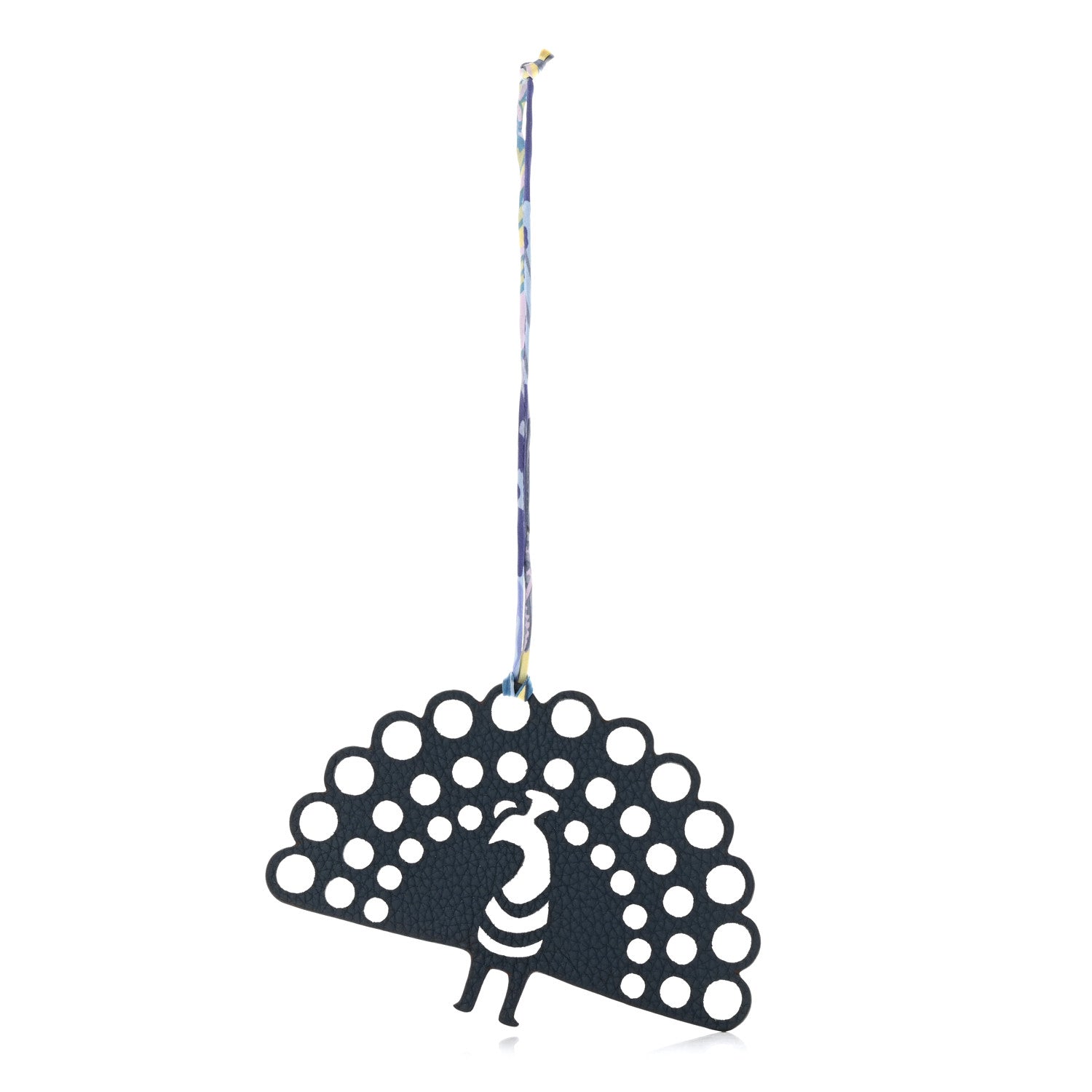 Hermes Epsom Togo Petit H Peacock Bag Charm Multicolor 1 of 4