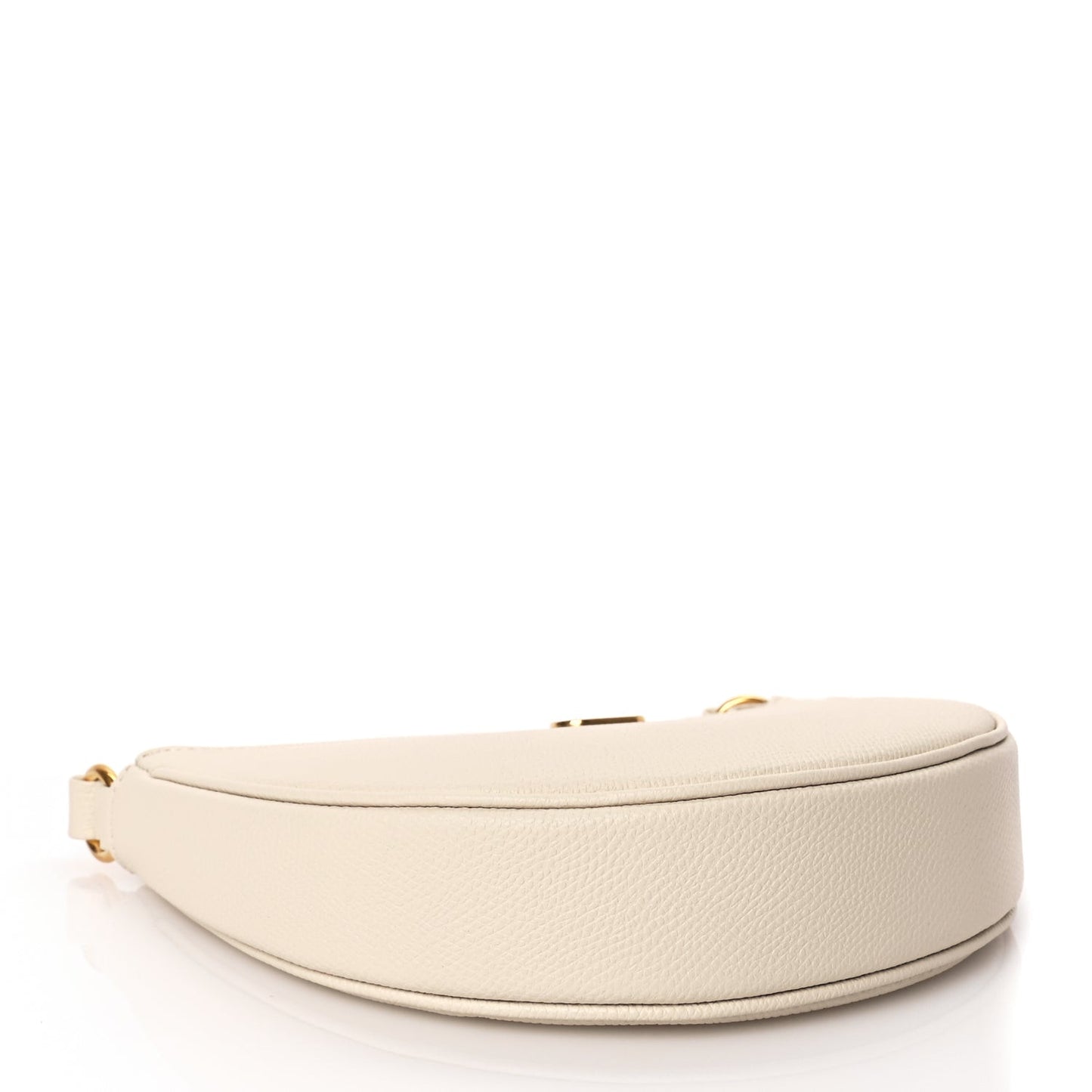 Grainy Calfskin Mini Vlogo Signature Hobo Bag Light Ivory