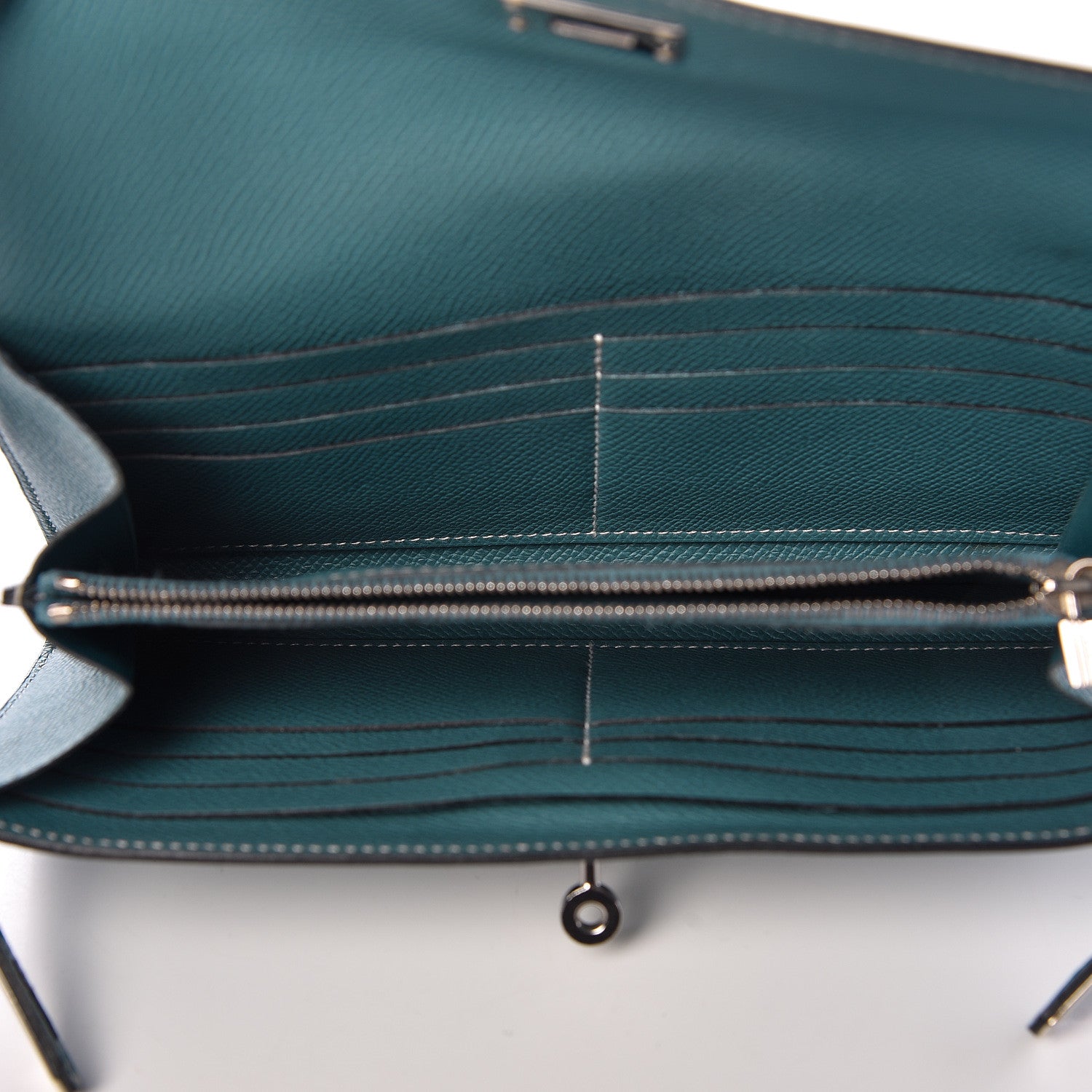 Hermes Epsom Kelly Longue Wallet Blue Jean 8 of 26