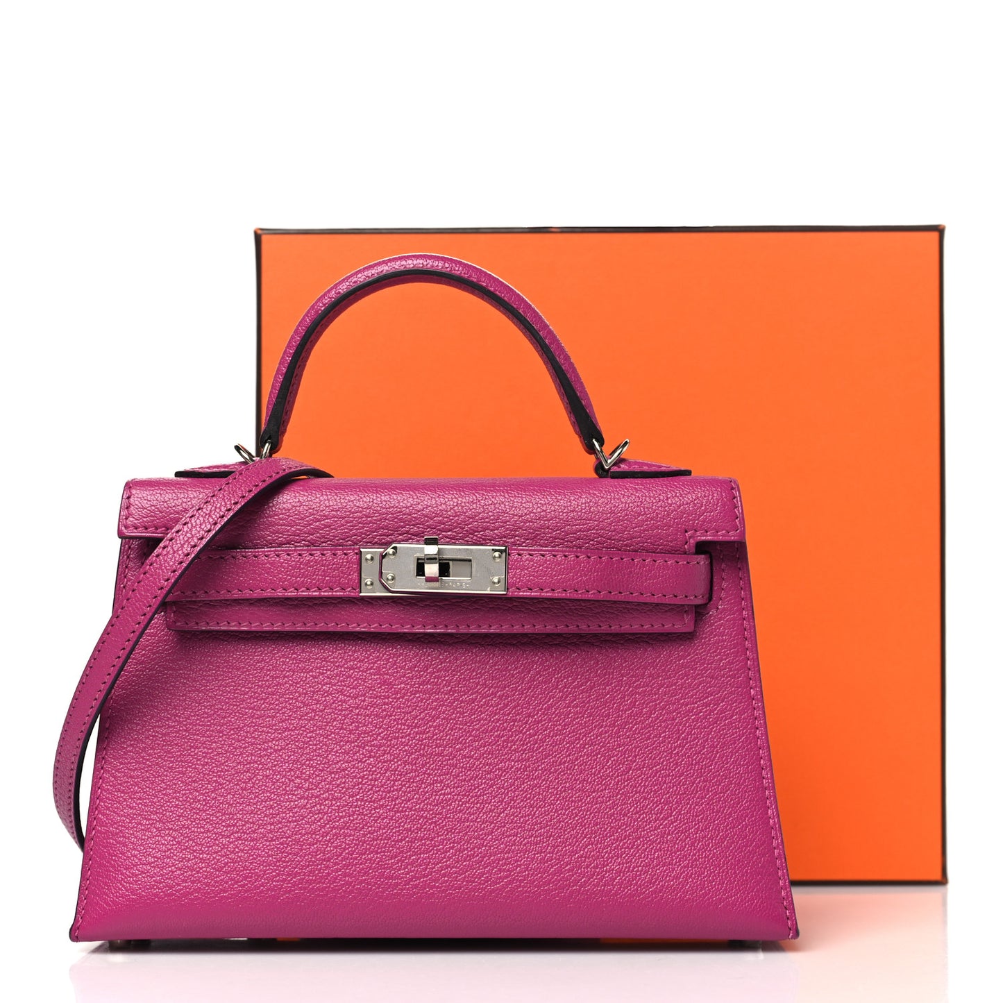 Chevre Mysore Mini Kelly Sellier 20 Rose Pourpre