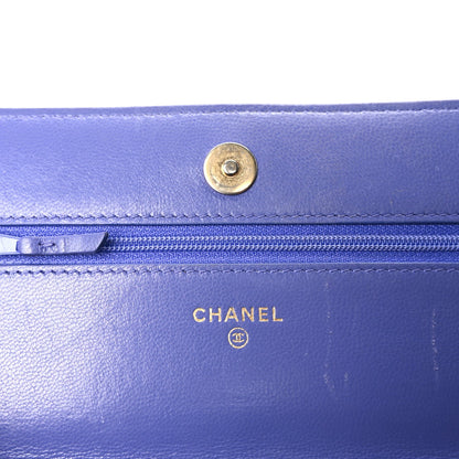 Chanel Lambskin Quilted  19 Wallet On Chain WOC Purple 5 of 8