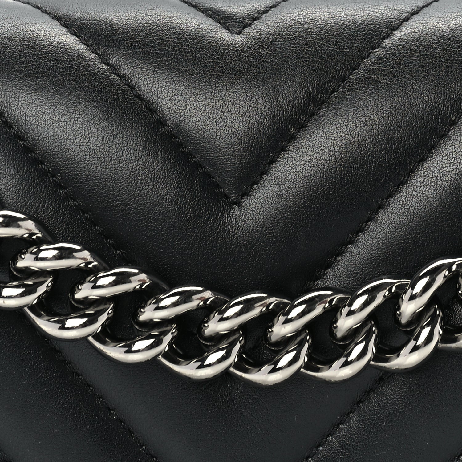 Chanel Lambskin Chevron Quilted Small Boy Flap  Black 7 of 9