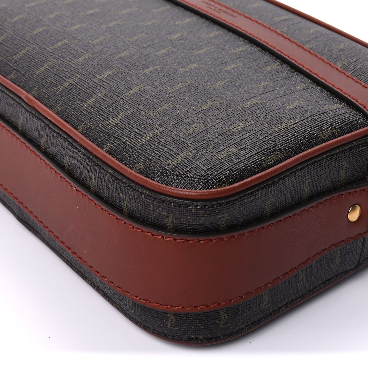 Saint Laurent Canvas Smooth Calfskin Le Monogramme Camera Bag  Chestnut 7 of 8