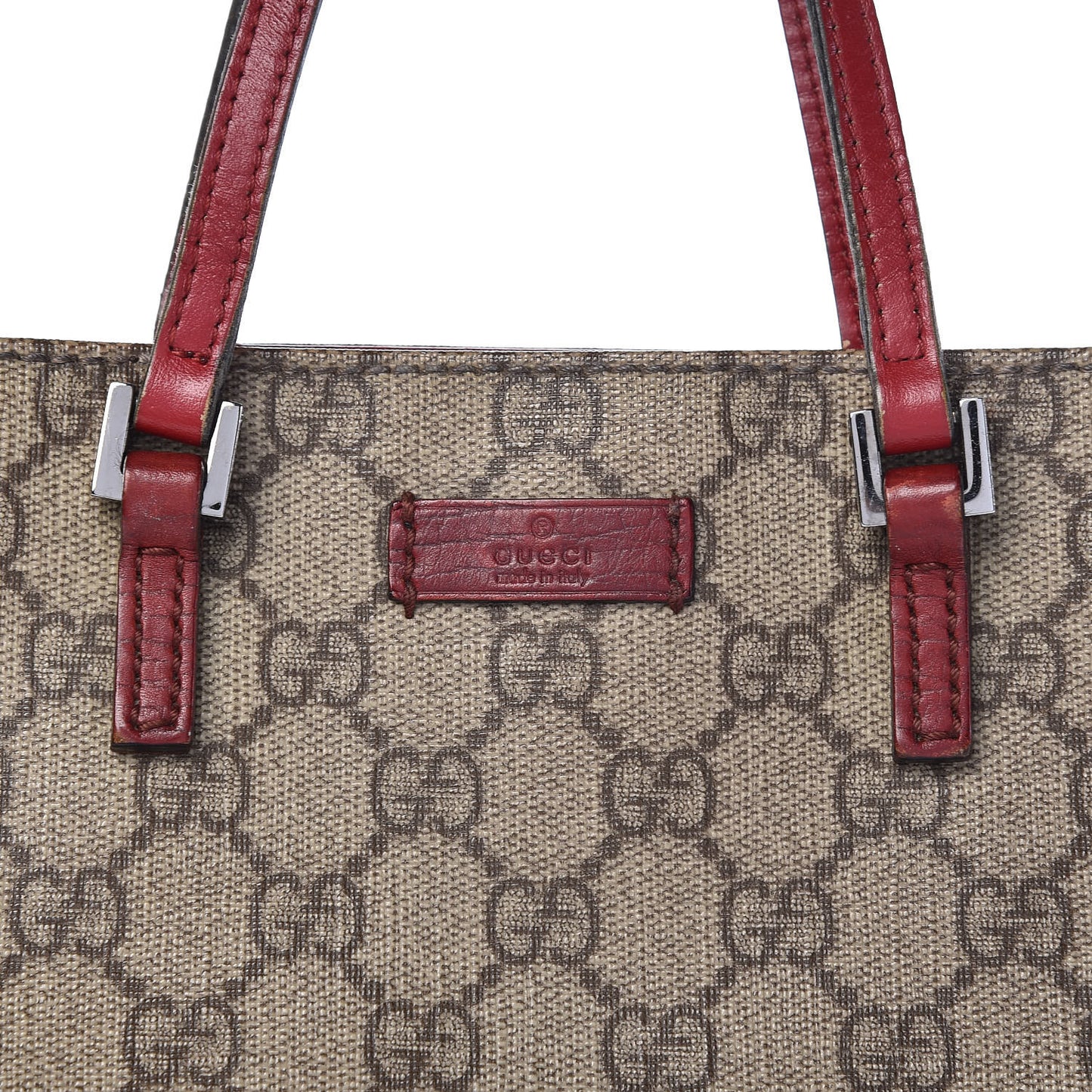 GG Plus Monogram Vertical Tote Red