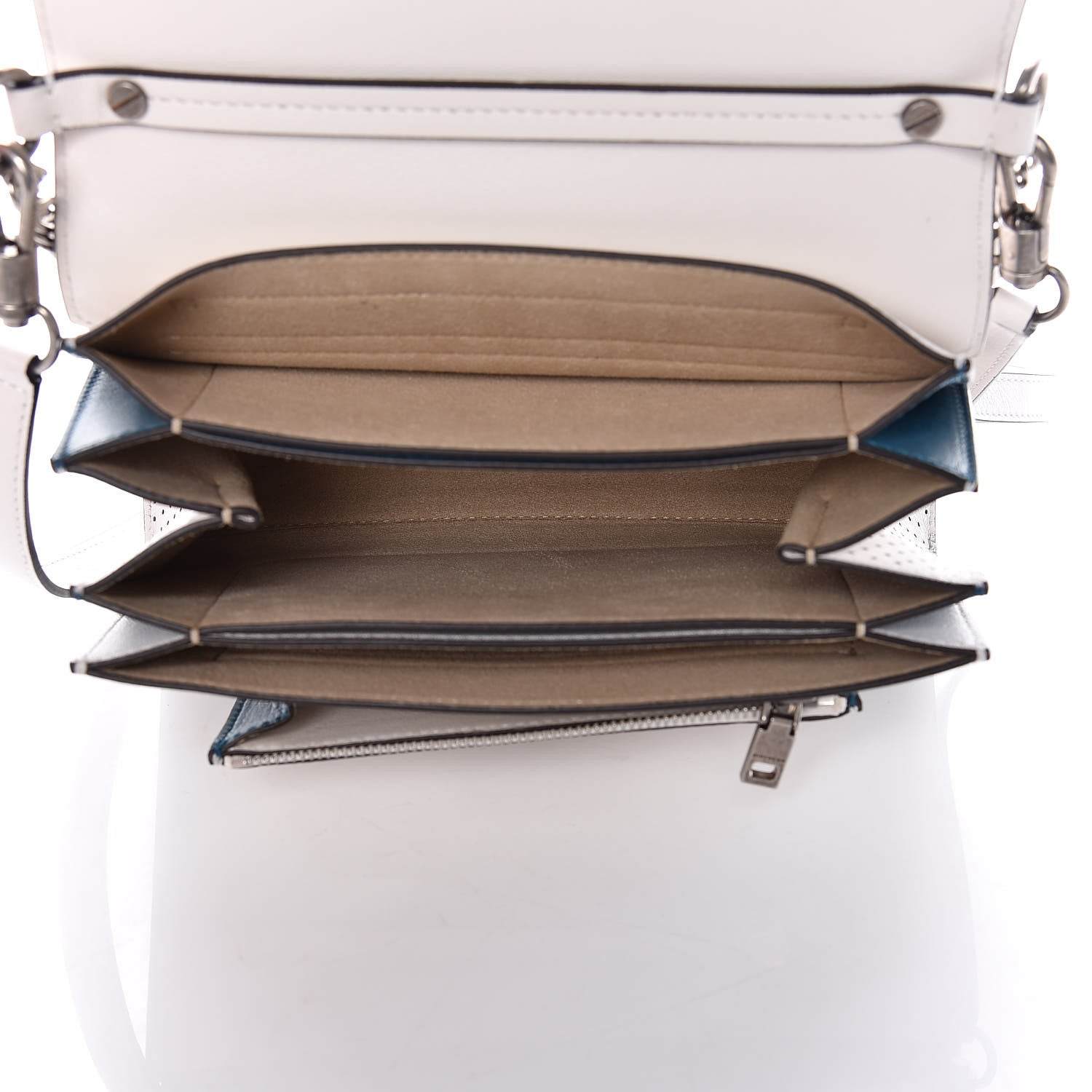 Givenchy Lambskin Perforated Small GV3 Shoulder Bag White 5 of 8