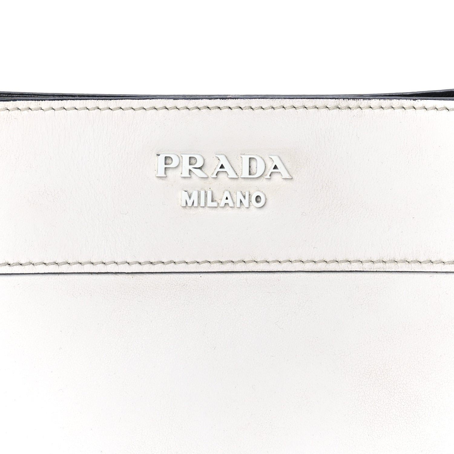 Prada City Calfskin Small Margit Bag  White Black 6 of 7