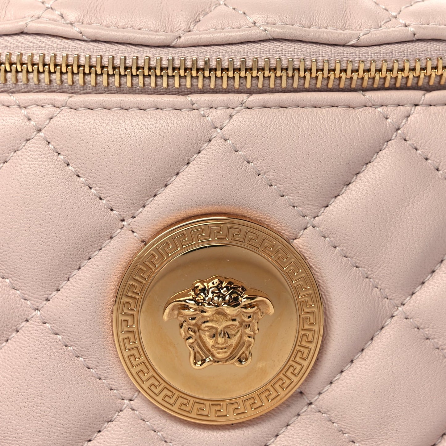 Nappa Quilted Medusa Belt Bag Light Pink