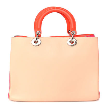Christian Dior Smooth Calfskin Medium Tri-Color Diorissimo Tote Pink Fuchsia Orange 1 of 8