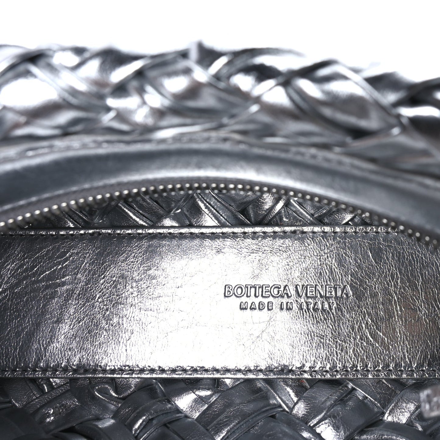 Calfskin Intrecciato Kalimero Cha-Cha Clutch  Silver