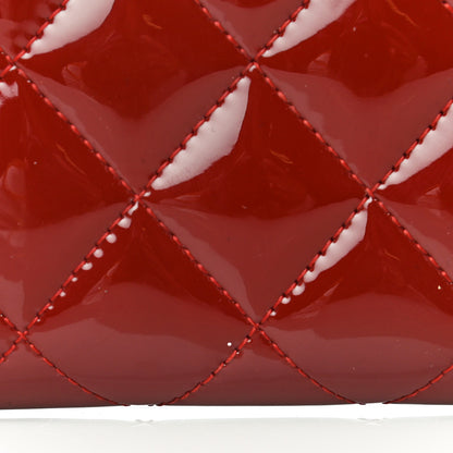 Chanel Patent Quilted Large Gusset Zip Around Wallet Red 13 of 13