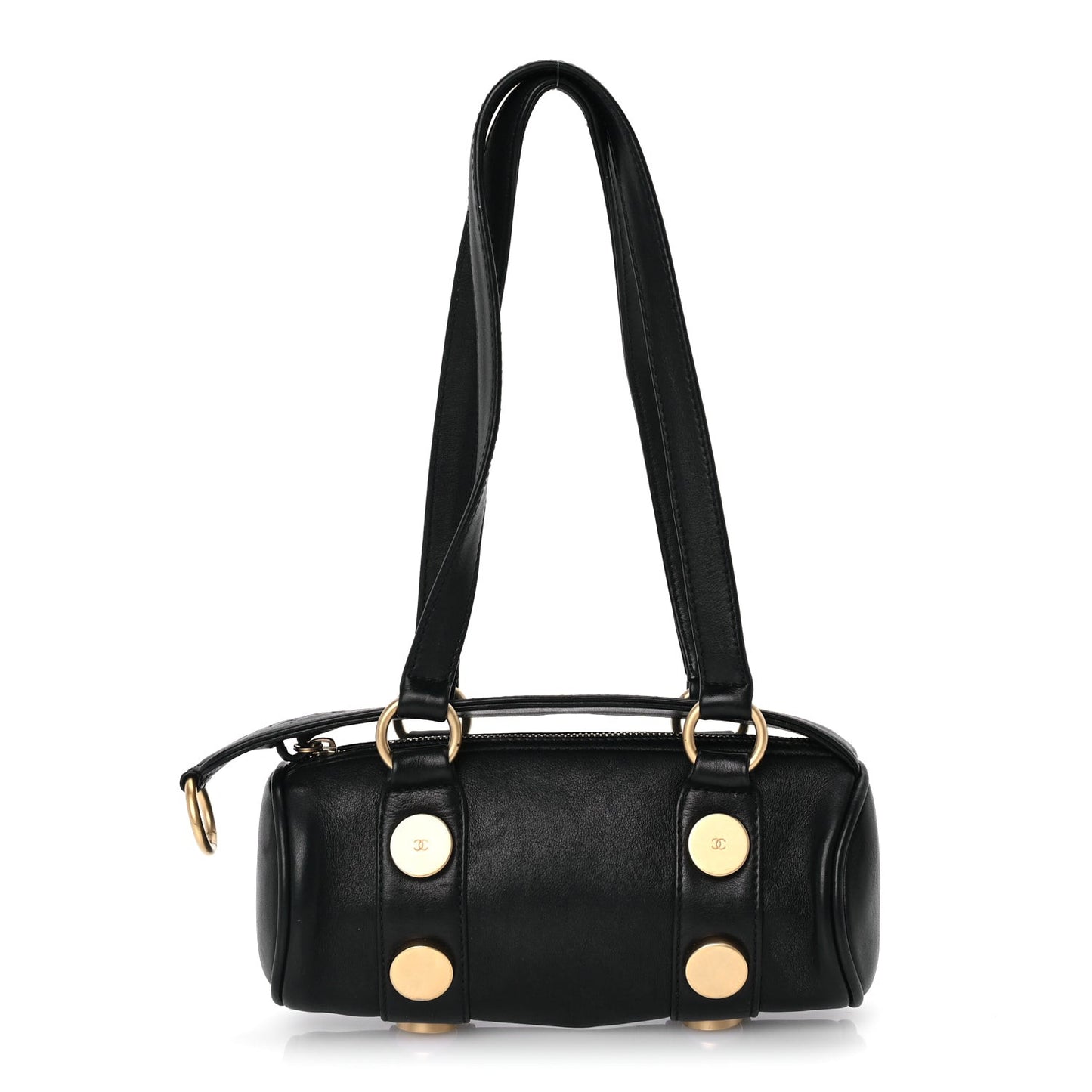 Lambskin Studded CC Barrel Bag Black