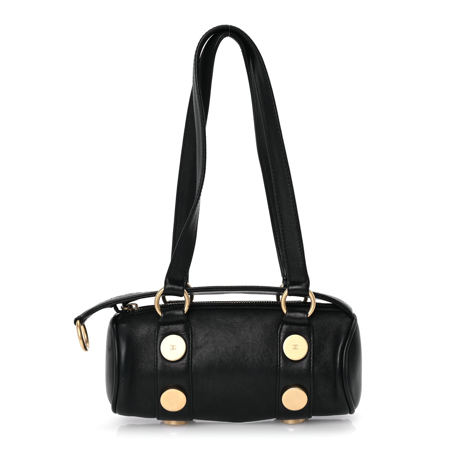 Chanel Lambskin Studded CC Barrel Bag Black 1 of 7