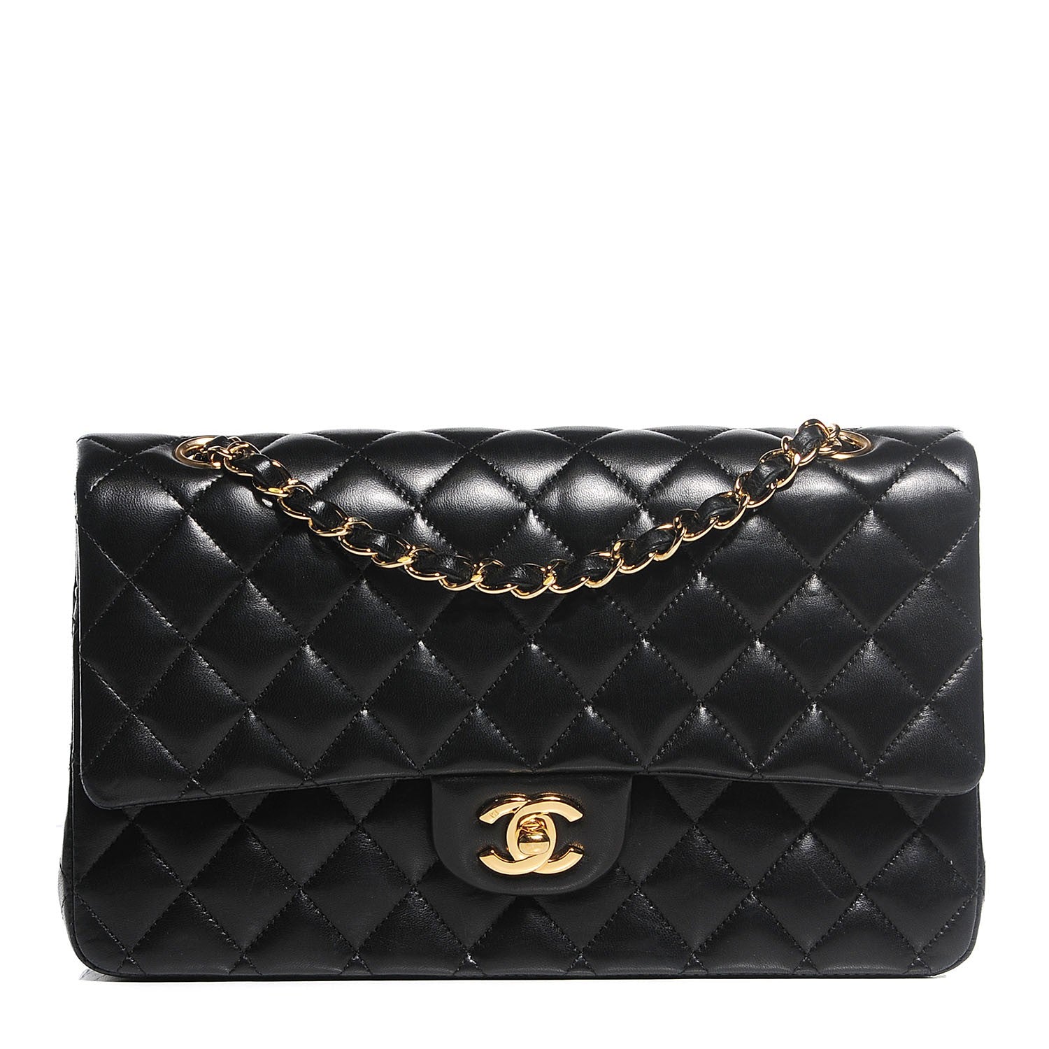 Chanel Lambskin Quilted Medium Double Flap Black 1 of 9