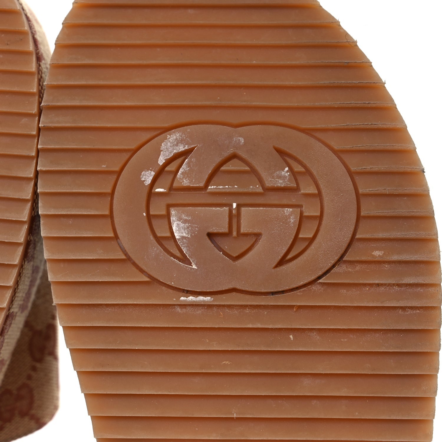Gucci Canvas GG Monogram Angelina Platform Slide Sandals 40.5 Beige Ruggine 10 of 11