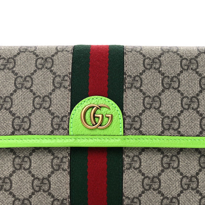 Gucci GG Supreme Monogram Web Small Ophidia Belt Bag Beige Ebony Electric Green Ebony Electric Green 7 of 9
