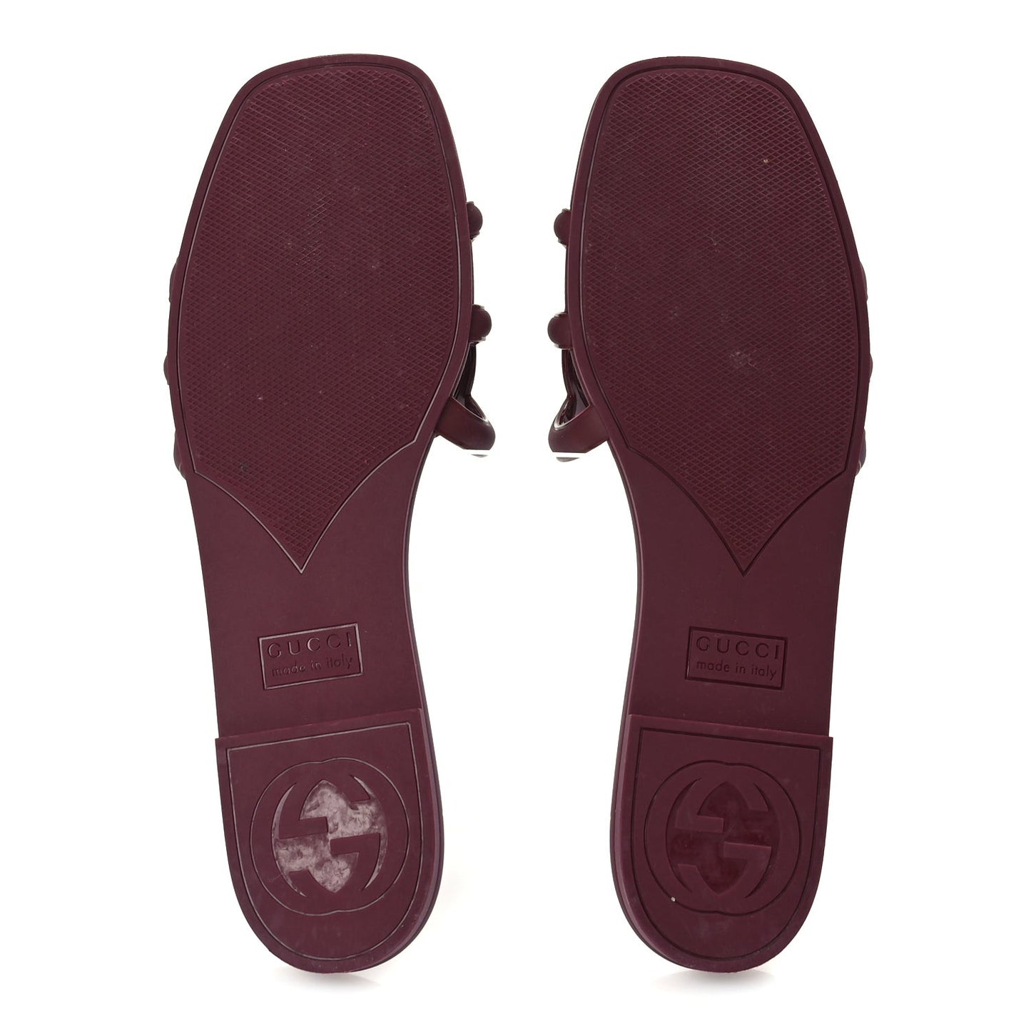Rubber Interlocking G Womens Slide Sandals 39  Rosso Ancora