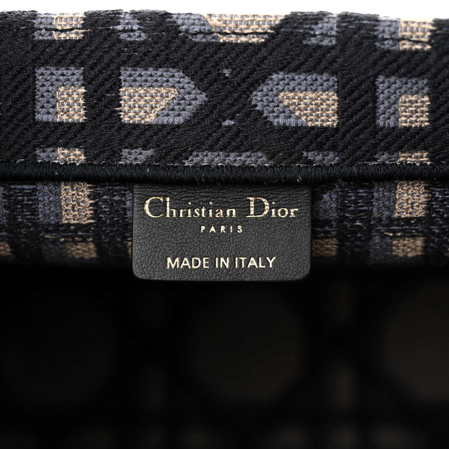 Christian Dior Canvas Macrocannage Embroidered Medium Book Tote Beige Blue 6 of 11