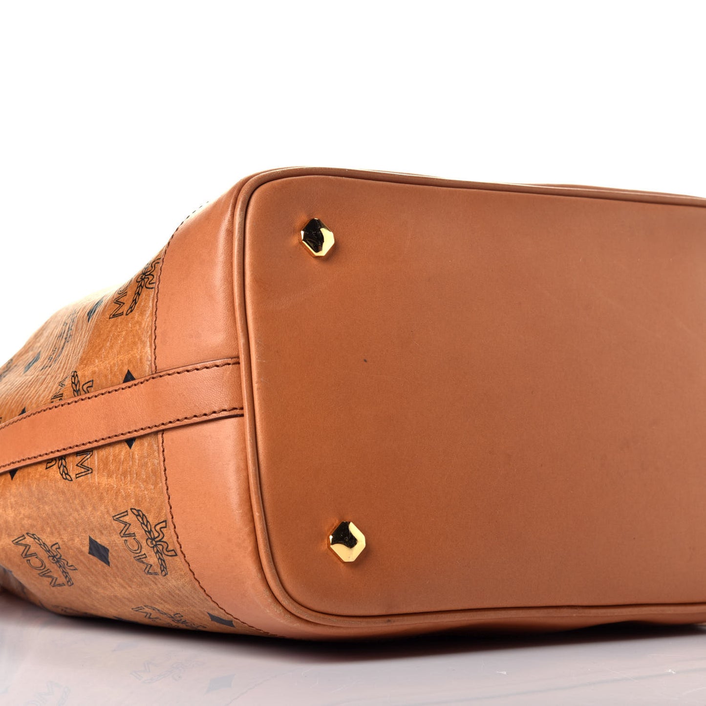 Visetos Small Heritage Drawstring Bucket Bag Cognac