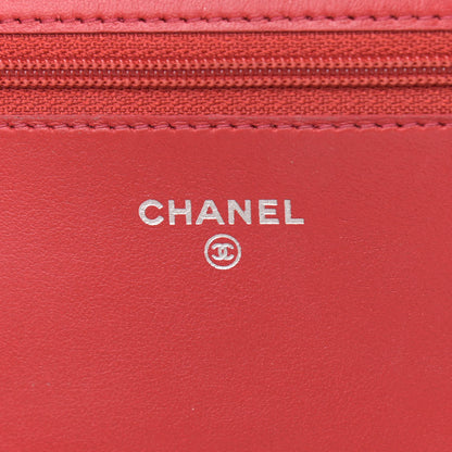Chanel Caviar Quilted Boy Wallet On Chain WOC Red 6 of 15