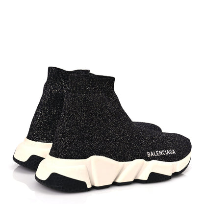 Balenciaga Knit Metal Womens Speed Sneakers 35 Black 5 of 8