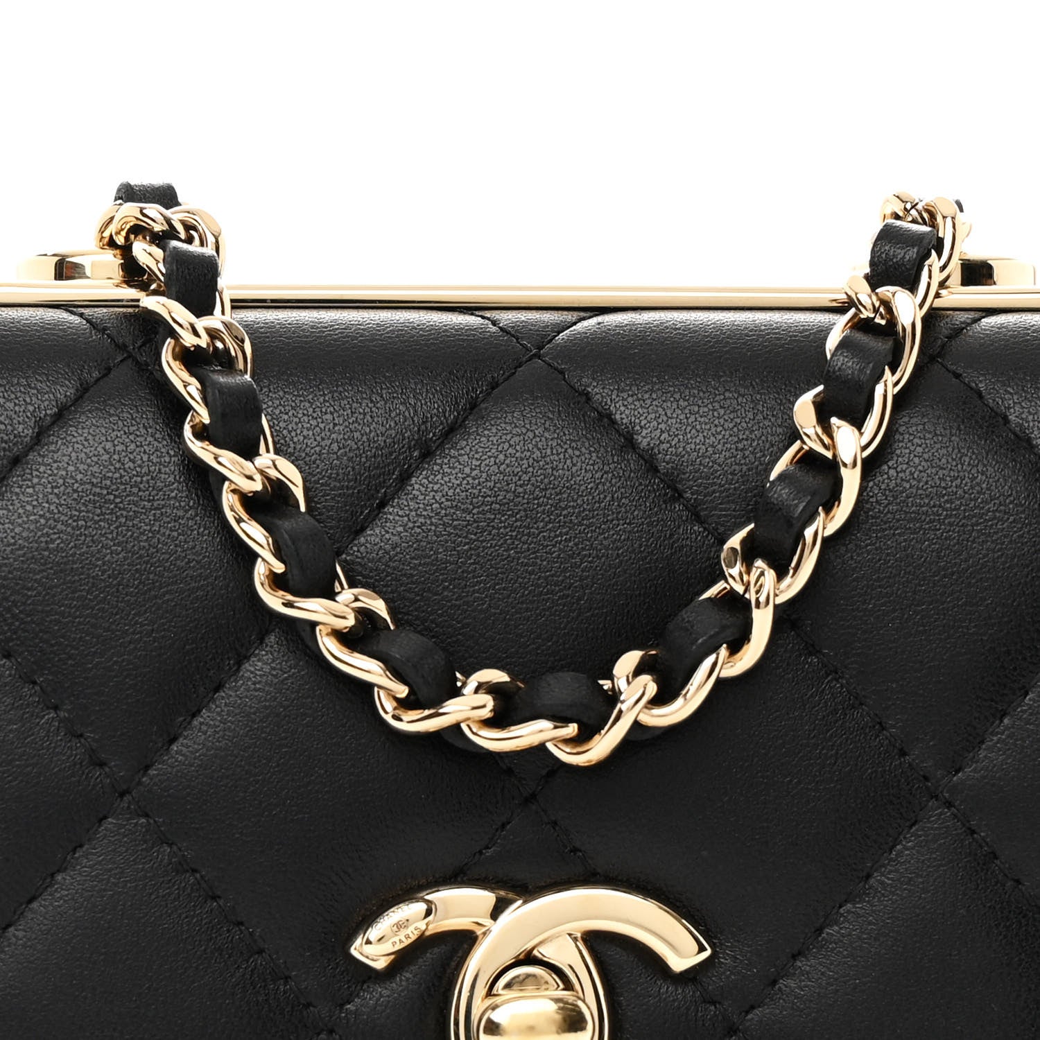 Chanel Lambskin Quilted Mini Trendy CC Chain Wallet Black 8 of 11
