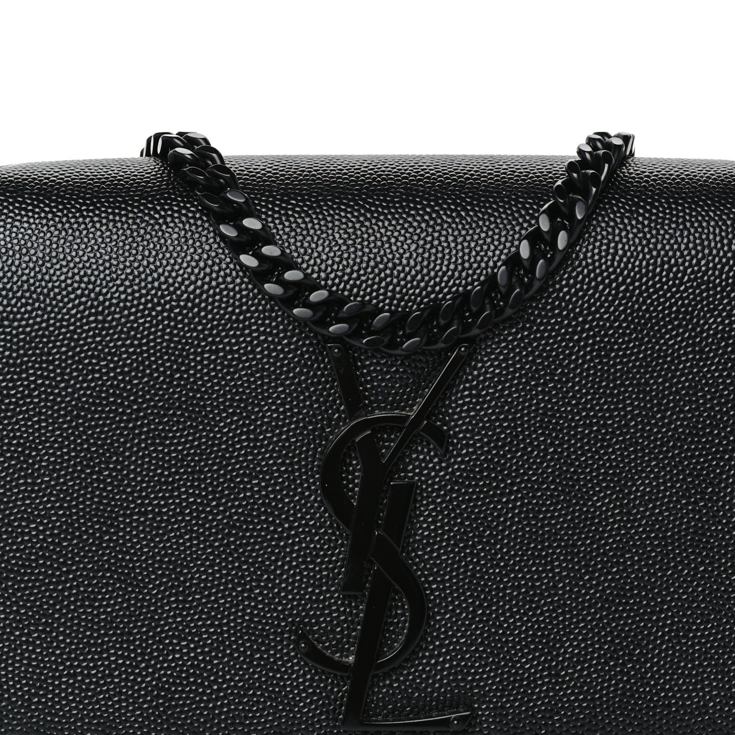 Saint Laurent Grain De Poudre Small Monogram Monochrome Kate Satchel Black 6 of 8