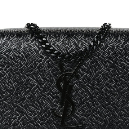 Saint Laurent Grain De Poudre Small Monogram Monochrome Kate Satchel Black 6 of 8
