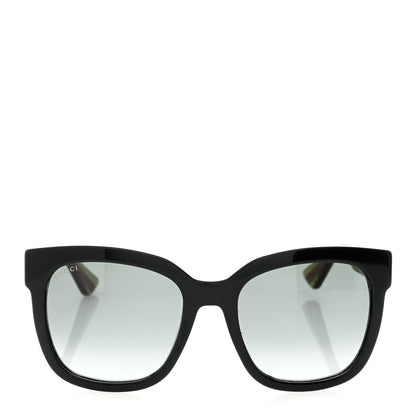 Gucci Acetate Square Frame Web Glitter Sunglasses GG0034S Black Green 2 of 8