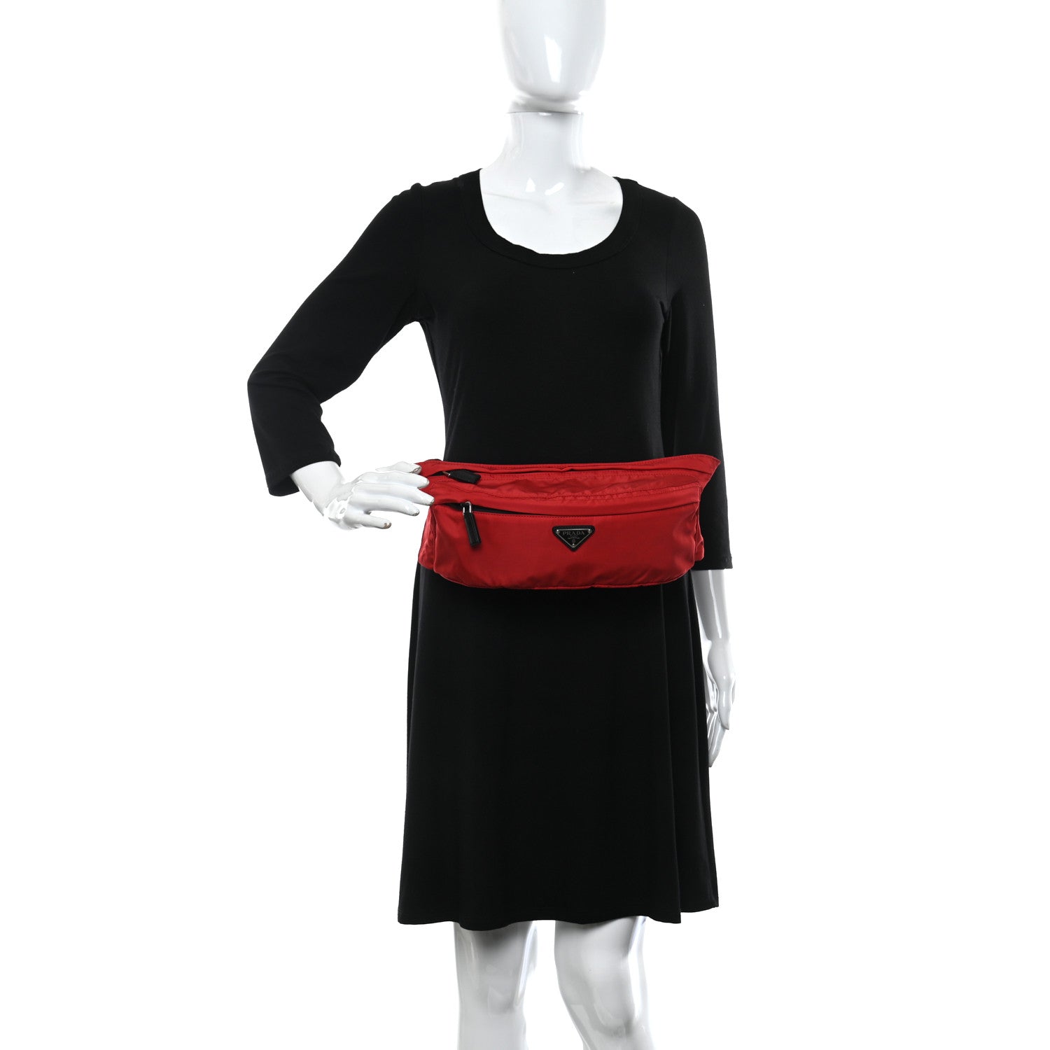 Prada Tessuto Nylon Montagna Belt Bag Red 2 of 11