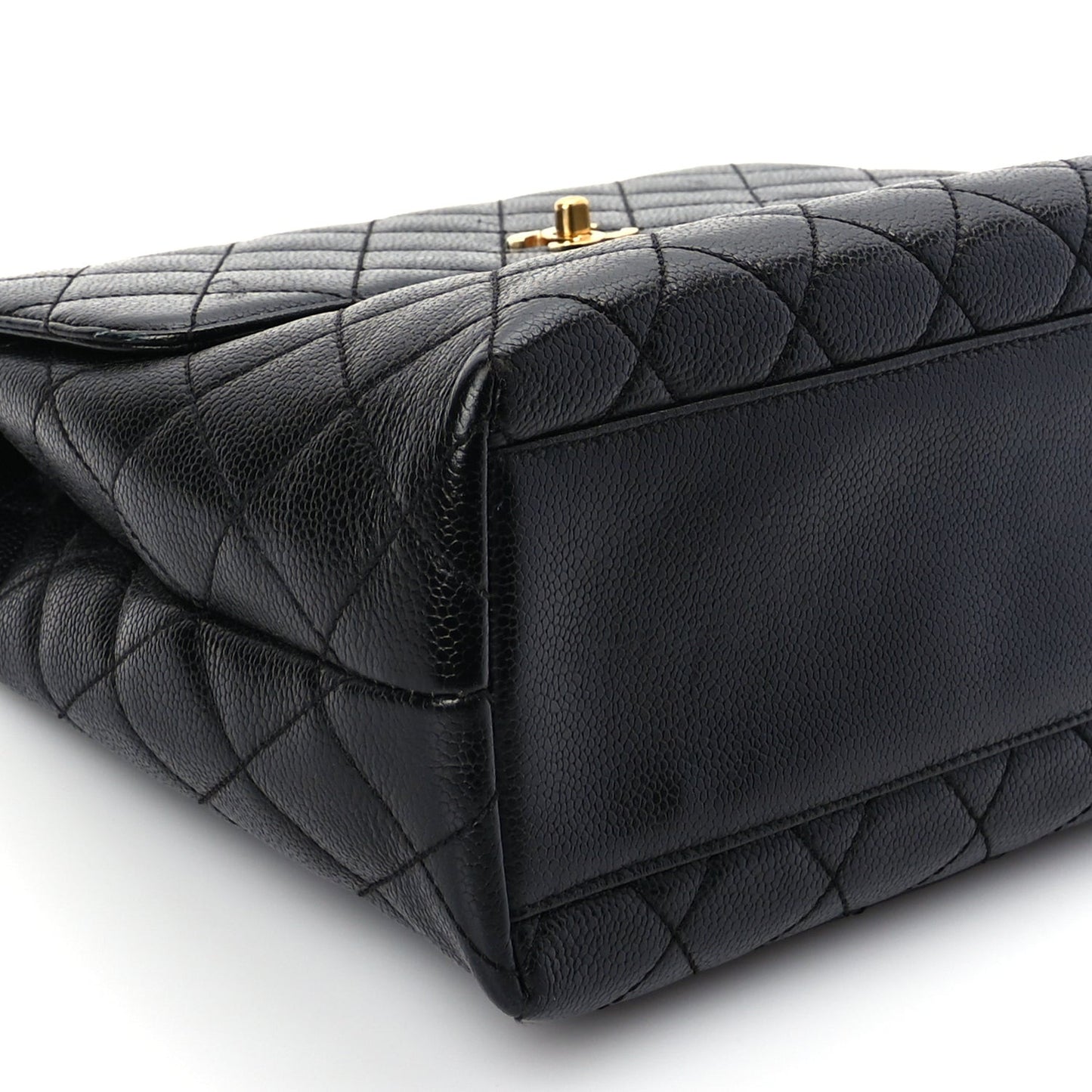 Caviar Quilted Jumbo Kelly Flap Black