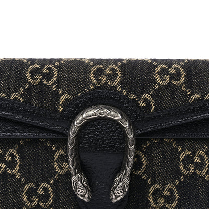 Gucci Jacquard Black Denim GG Monogram Super Mini Dionysus Shoulder Bag Black Ivory 6 of 8