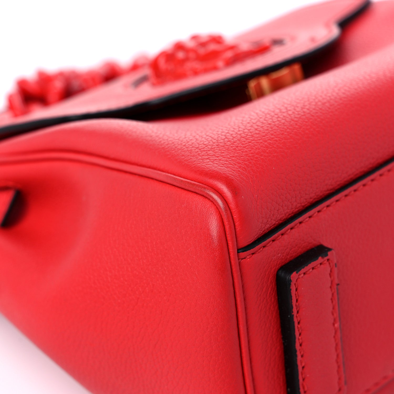 Versace Grained Calfskin Medium La Medusa Bag Red 7 of 17