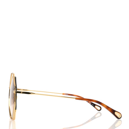 Chloe Poppy Octagonal Sunglasses CH0046S Havana Brown 3 of 7